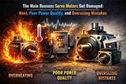 The Main Reasons Servo Motors Get Damaged: Heat, Poor Power Quality, and Oversizing Mistakes.