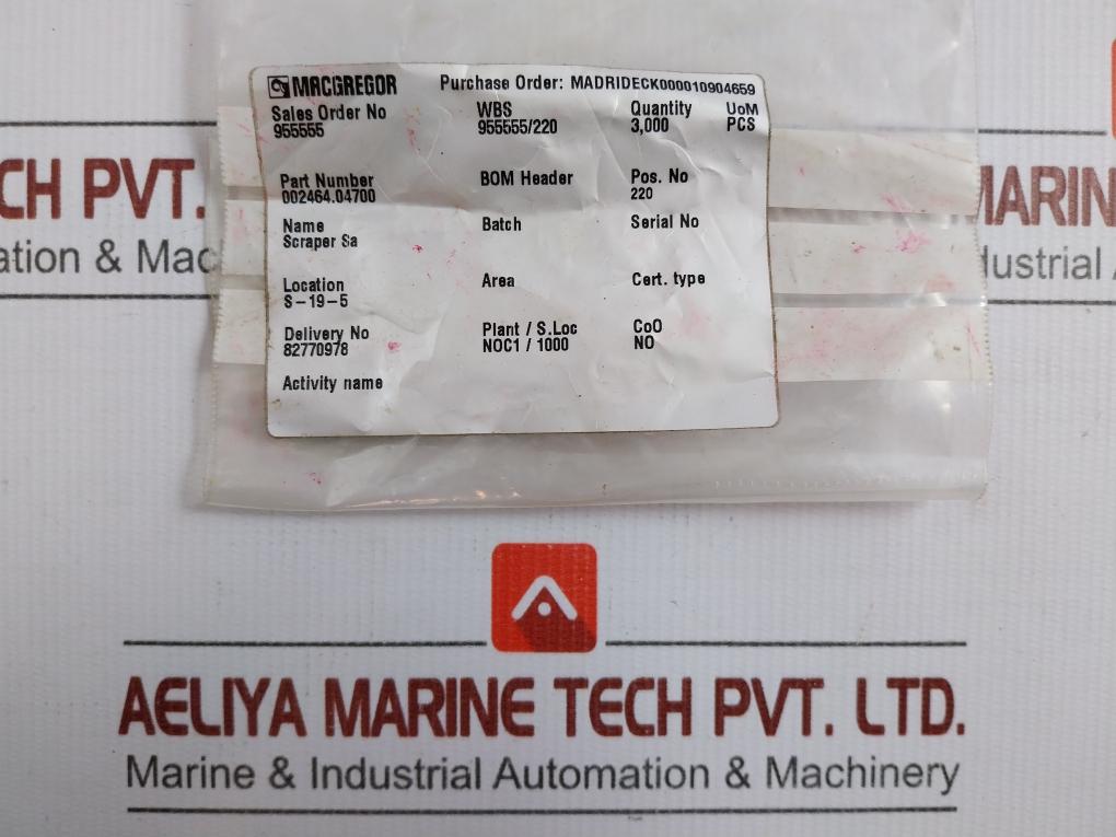 002464.04700 Seal Hydraulic Scraper Single-Acting By Macgregor