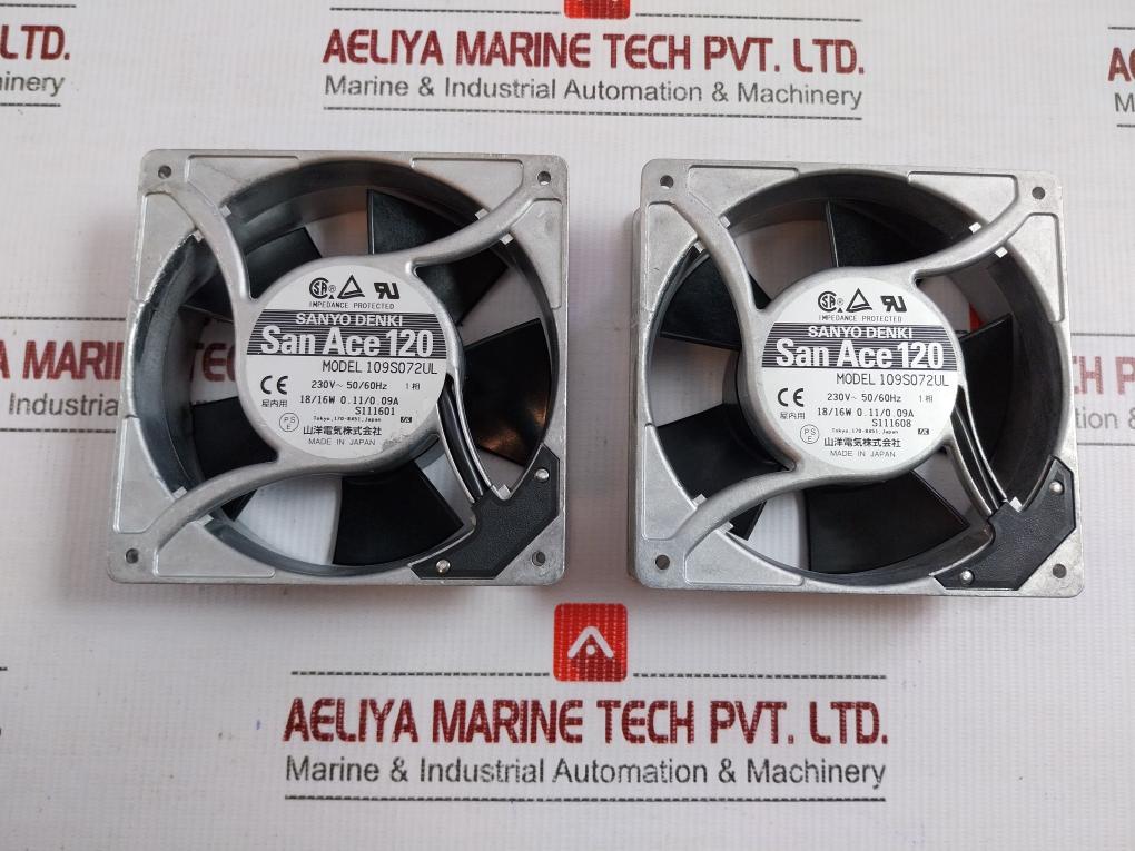 109s072ul Ac Axial Cooling Fan By Sanyo Denki 230v 50/60hz
