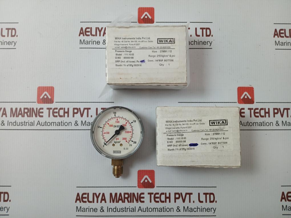 111.10.63 Pressure Gauge 210 Kg/Cm2 & 3000 Psi By Wika