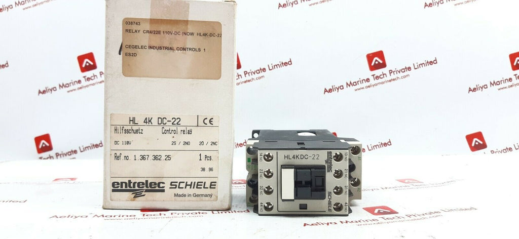 Entrelec Schiele Hl4Kdc-22 Control Relay – Aeliya Marine