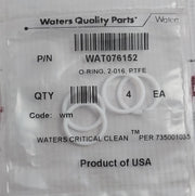 Lot of 4X WATERS WAT076152 Critical Clean O-ring, 2-016, Ptfe 735001035