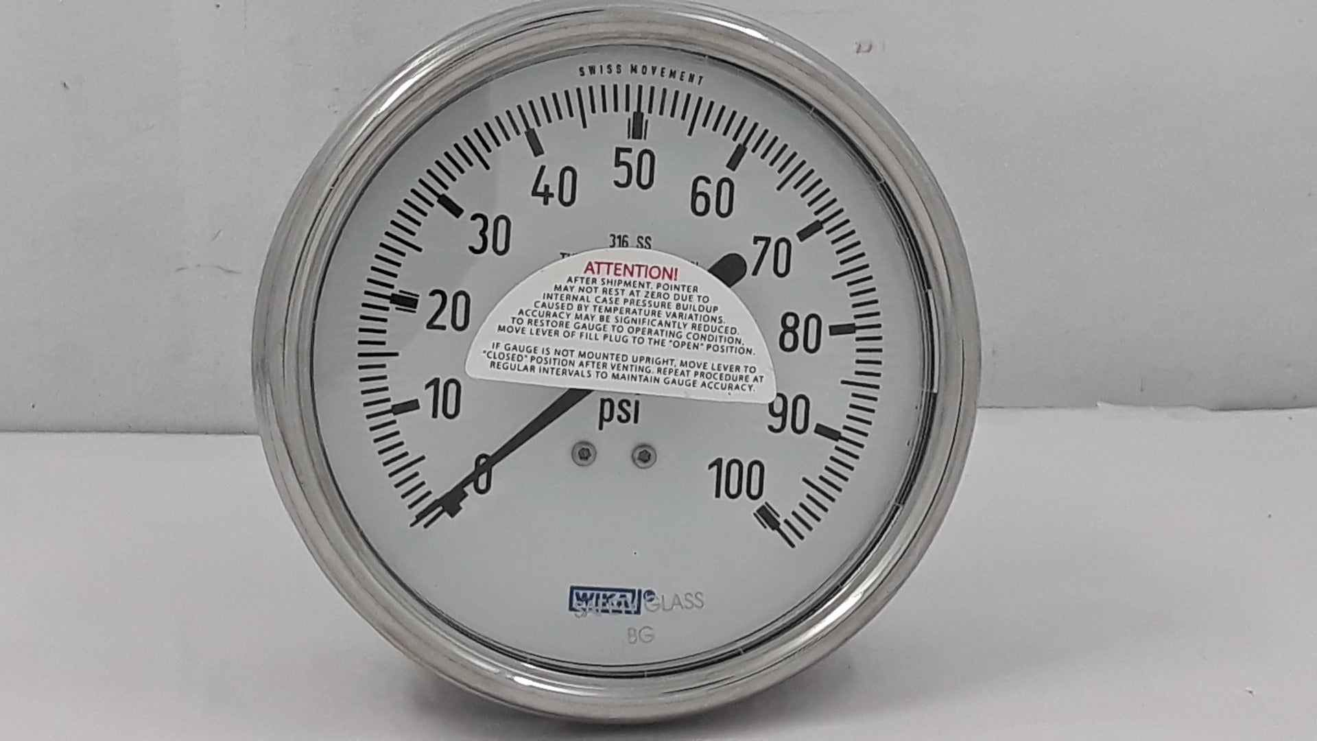 Wika Instruments 9745882 Industrial Pressure Gauge 0-100 Psi