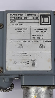 Square-d Gzw2-s107 Series C Pressure Switch