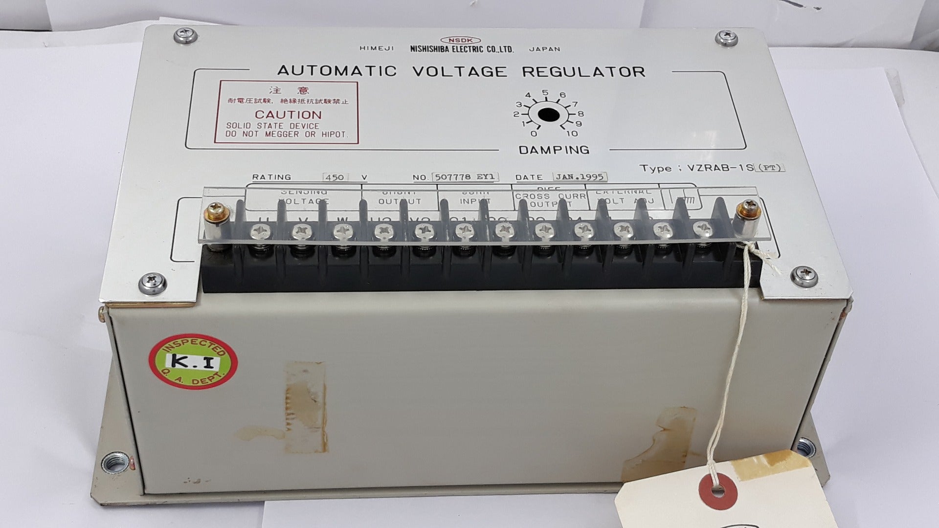 Nishishiba Vzrab-1S(Pt) Automatic Voltage Regulator 450V