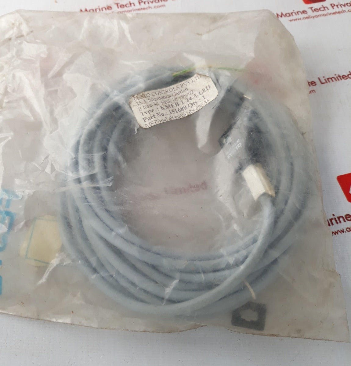 Festo Kmeb-1-24-5 Led Solenoid Plug Socket With Cable