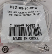 Set Of 5X F3U133-10-cdw Usb A/B Device Cable