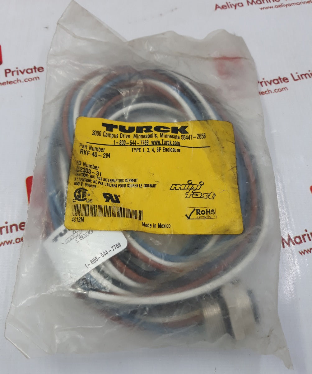 Lot Of 3X Turck Rkf 40-2M Cordset