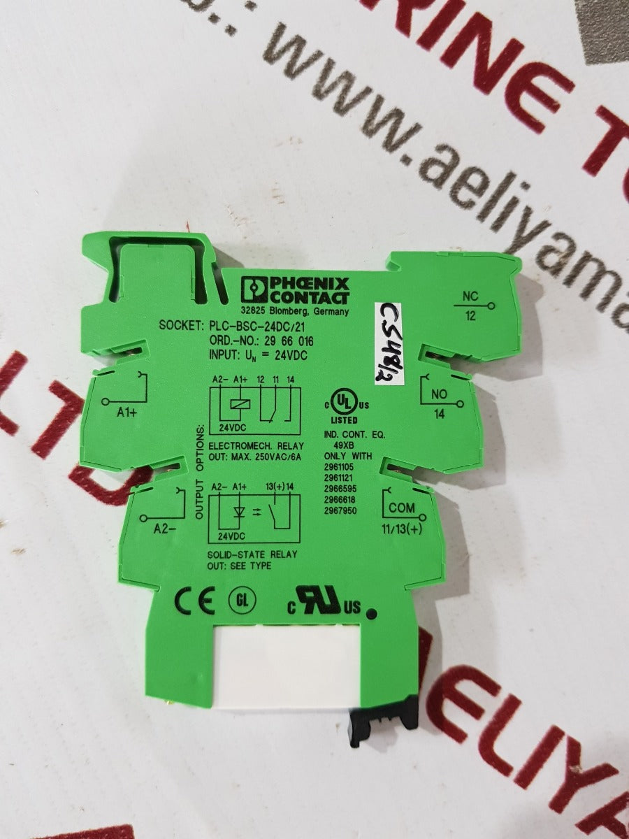 Socket Bsc phoenix contact plc-bsc-24dc/21 relay socket – Aeliya Marine