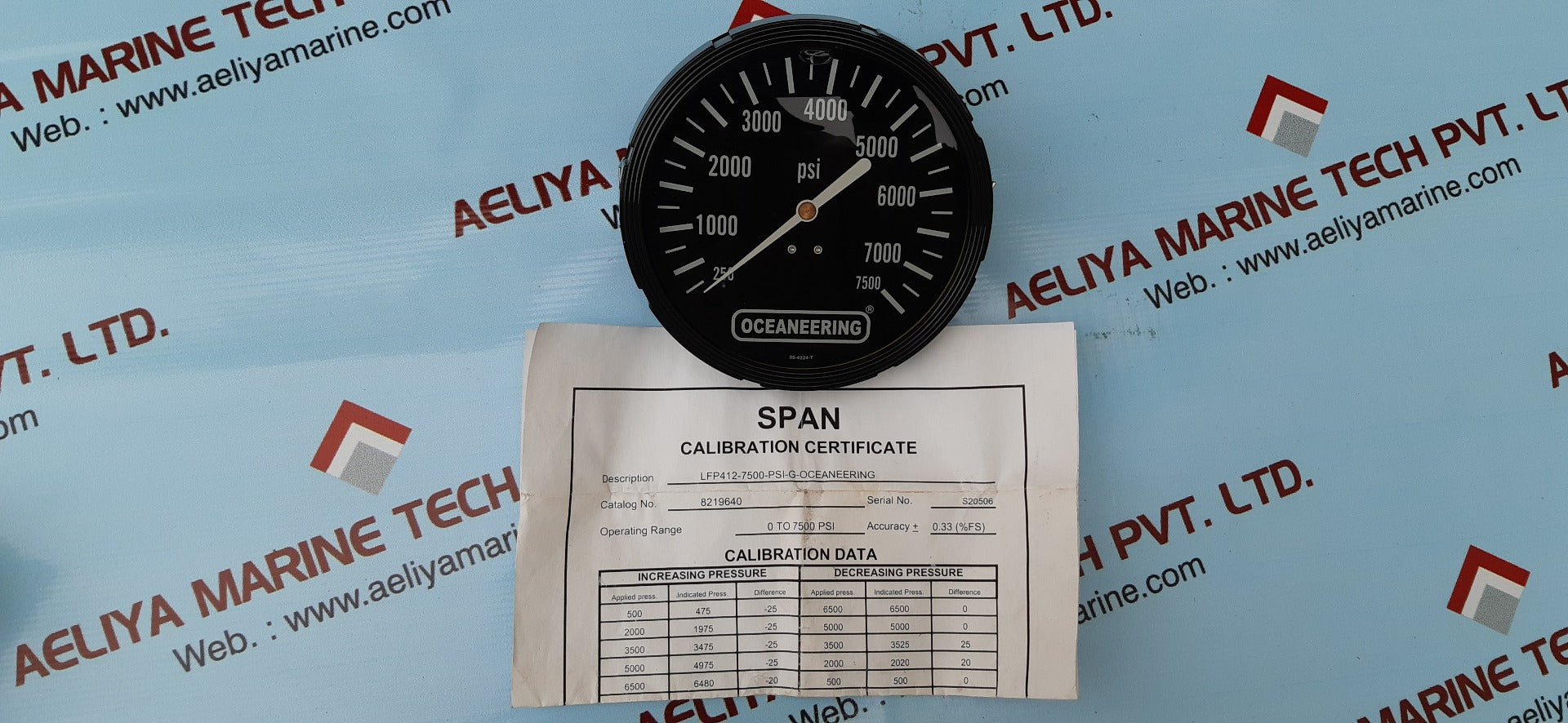 Oceaneering lfp412-7500-psi-g pressure gauge