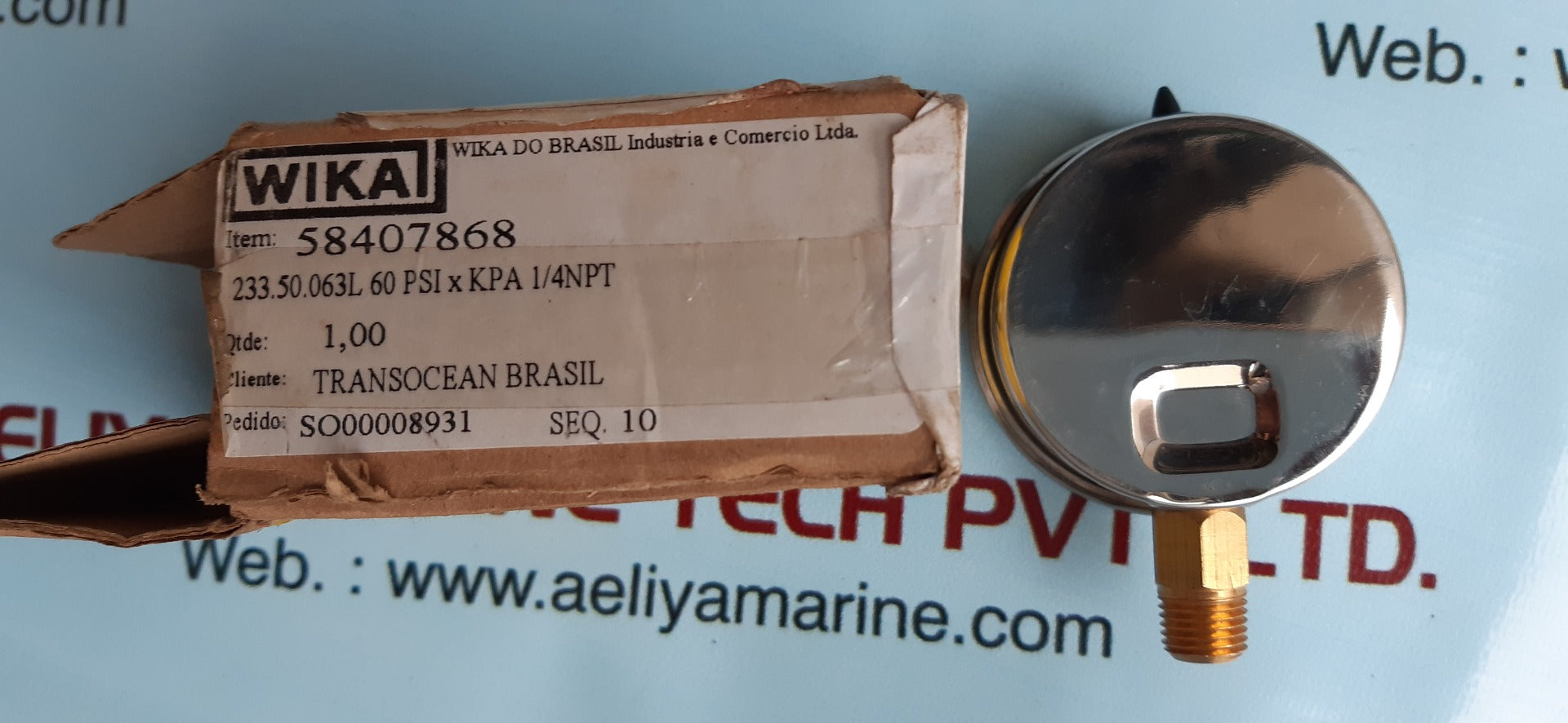 Wika 233.50.063l 60 psi x kpa 1/4npt pressure gauge 58407868