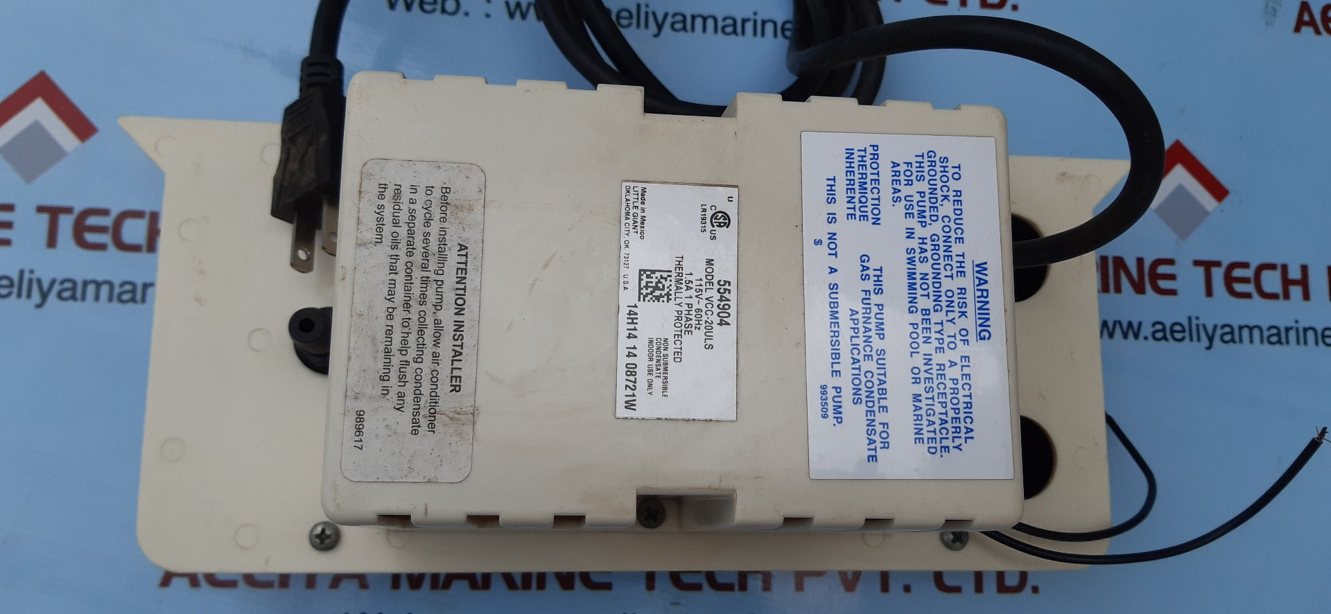 Little giant vcc-20uls 115v hp condensate removal pump