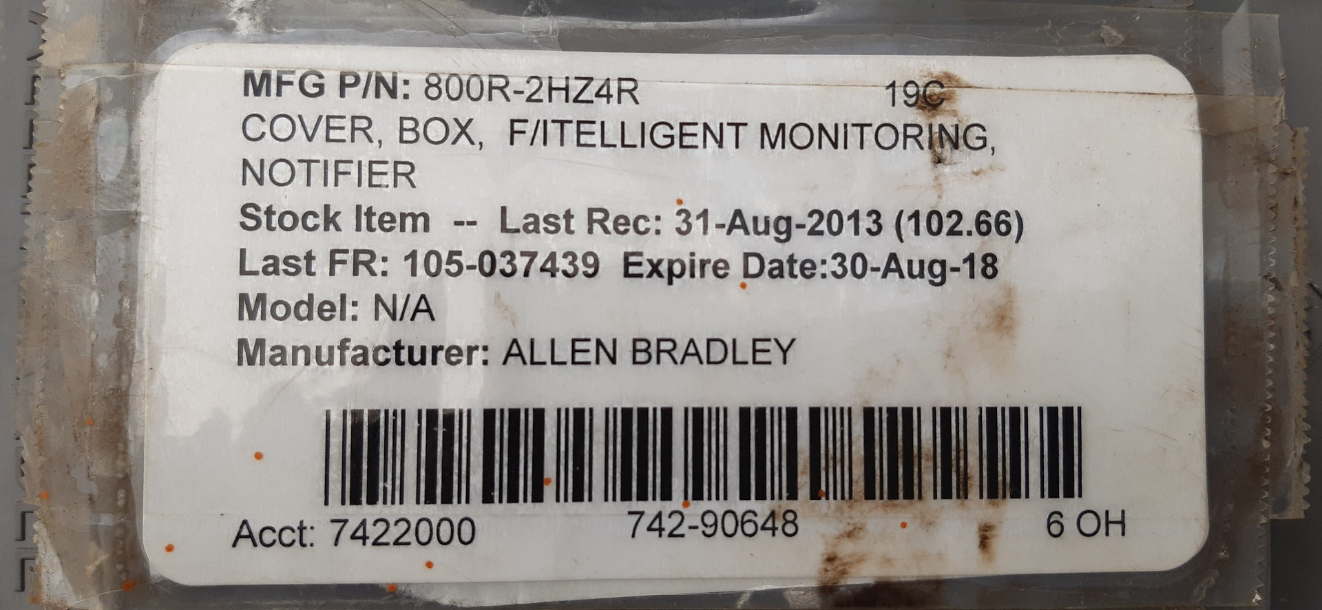 Allen-bradley 800r-2hz4r ser b hole pushbutton enclosure