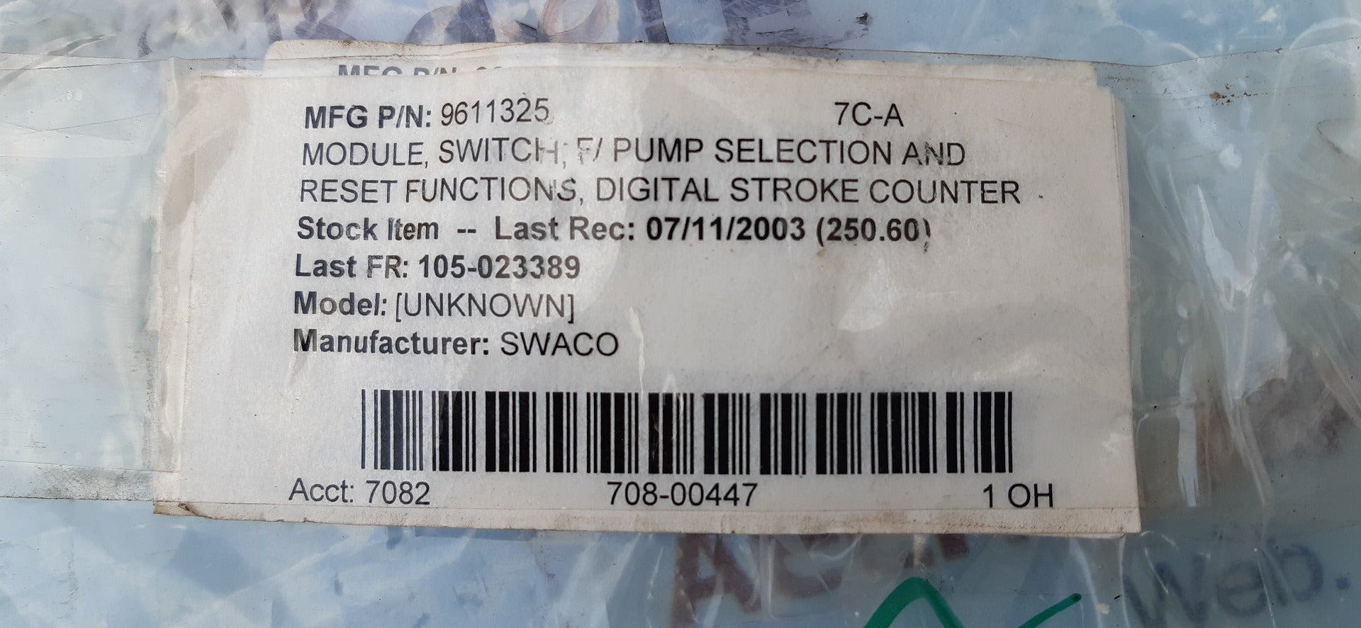 Swaco pump switch module 96-11-325