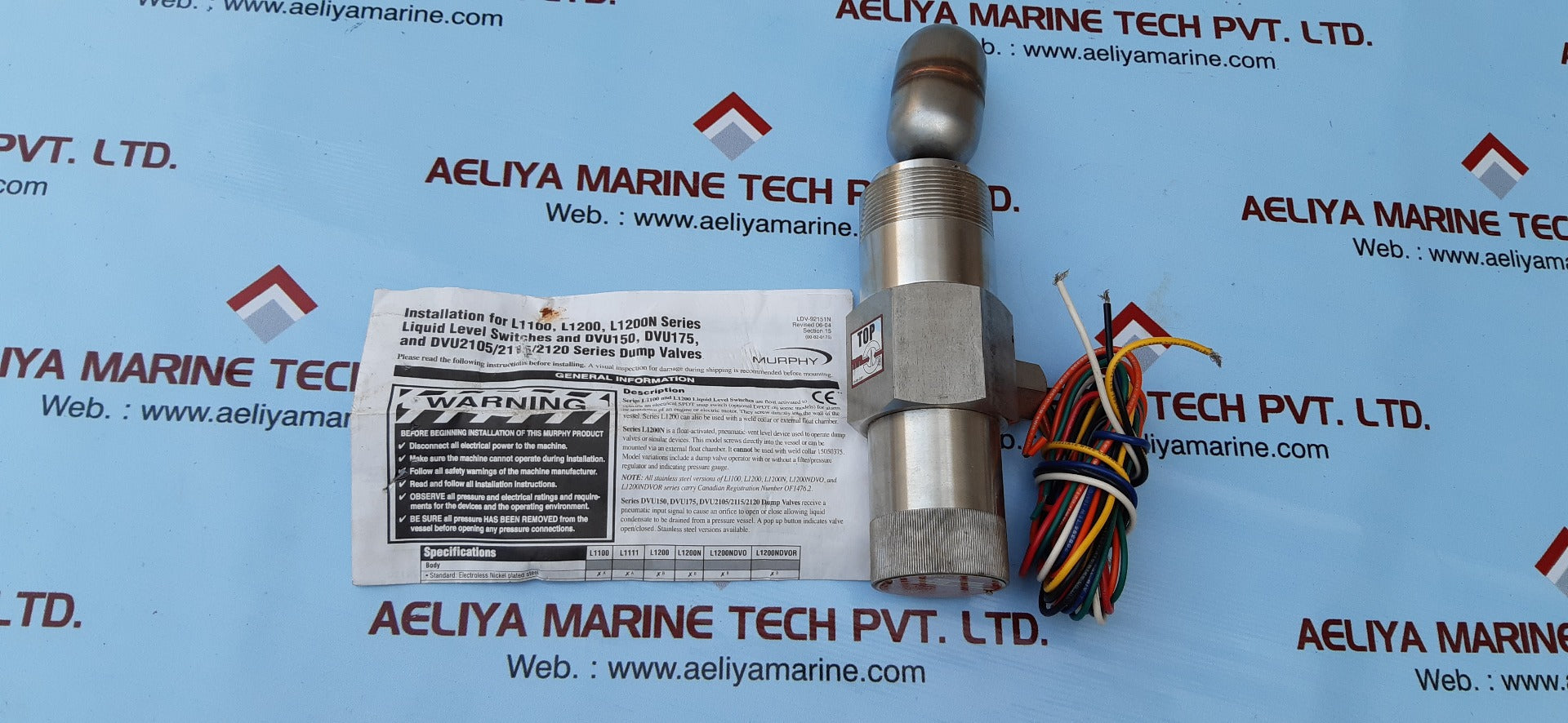 Frank W.Murphy L1200Ss-d-sf Amps 10 1500 Psi Ss Level Float Switch 7573124