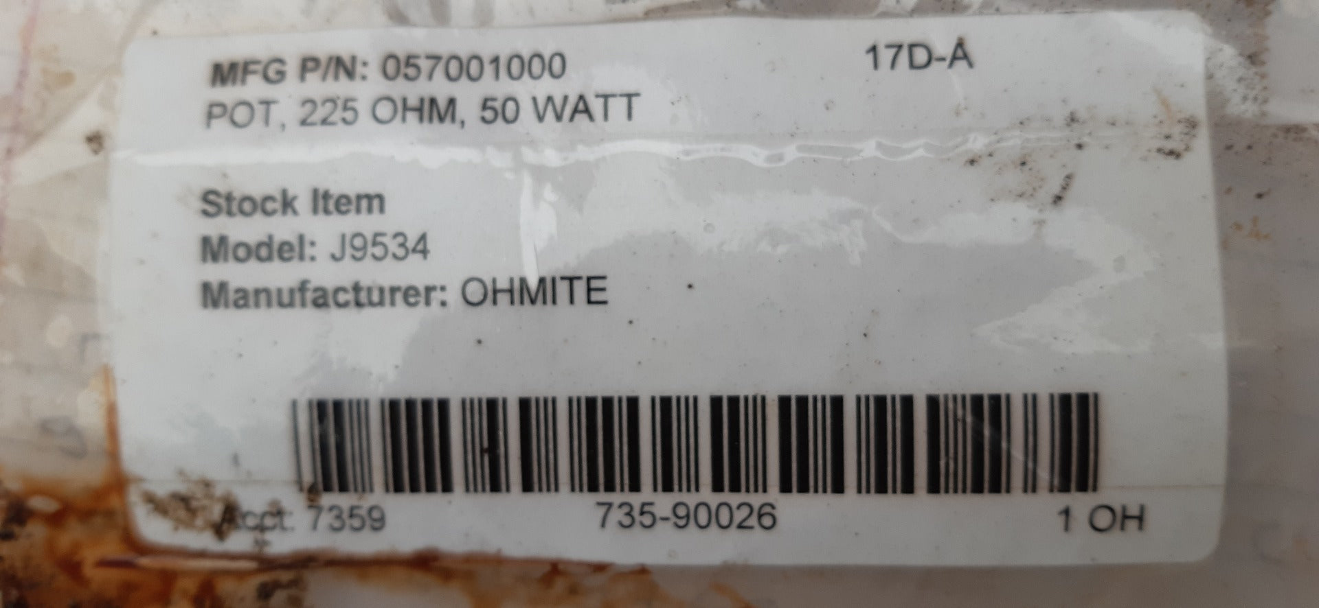 Ohmite skokie ill insulated j9534