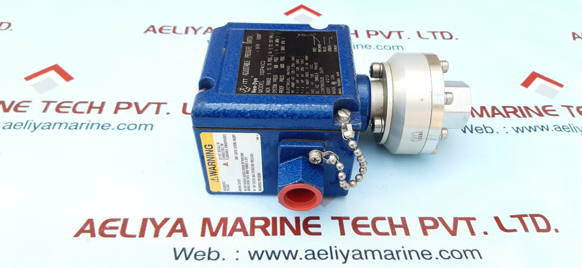 Itt neo-dyn 100p41c3 adjustable pressure switch 125/250 vac