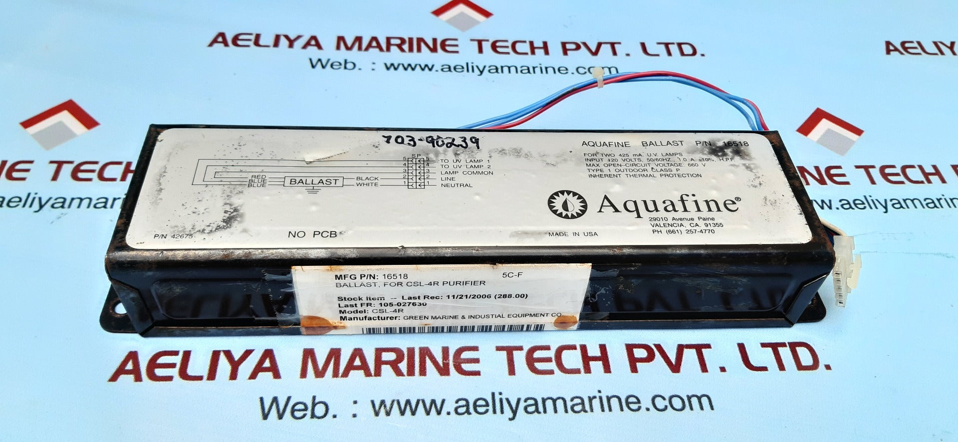 Aquafine 16518 electronic ballast