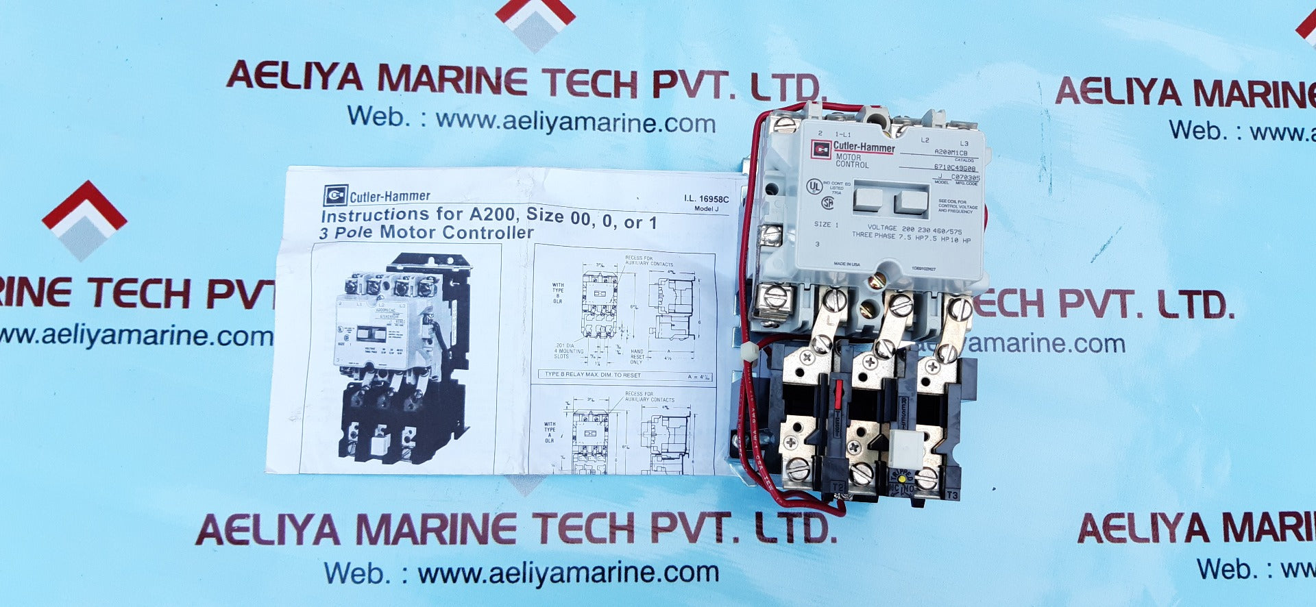 Cutler-hammer eaton a200m1cb 3pole motor control 6710c49g08