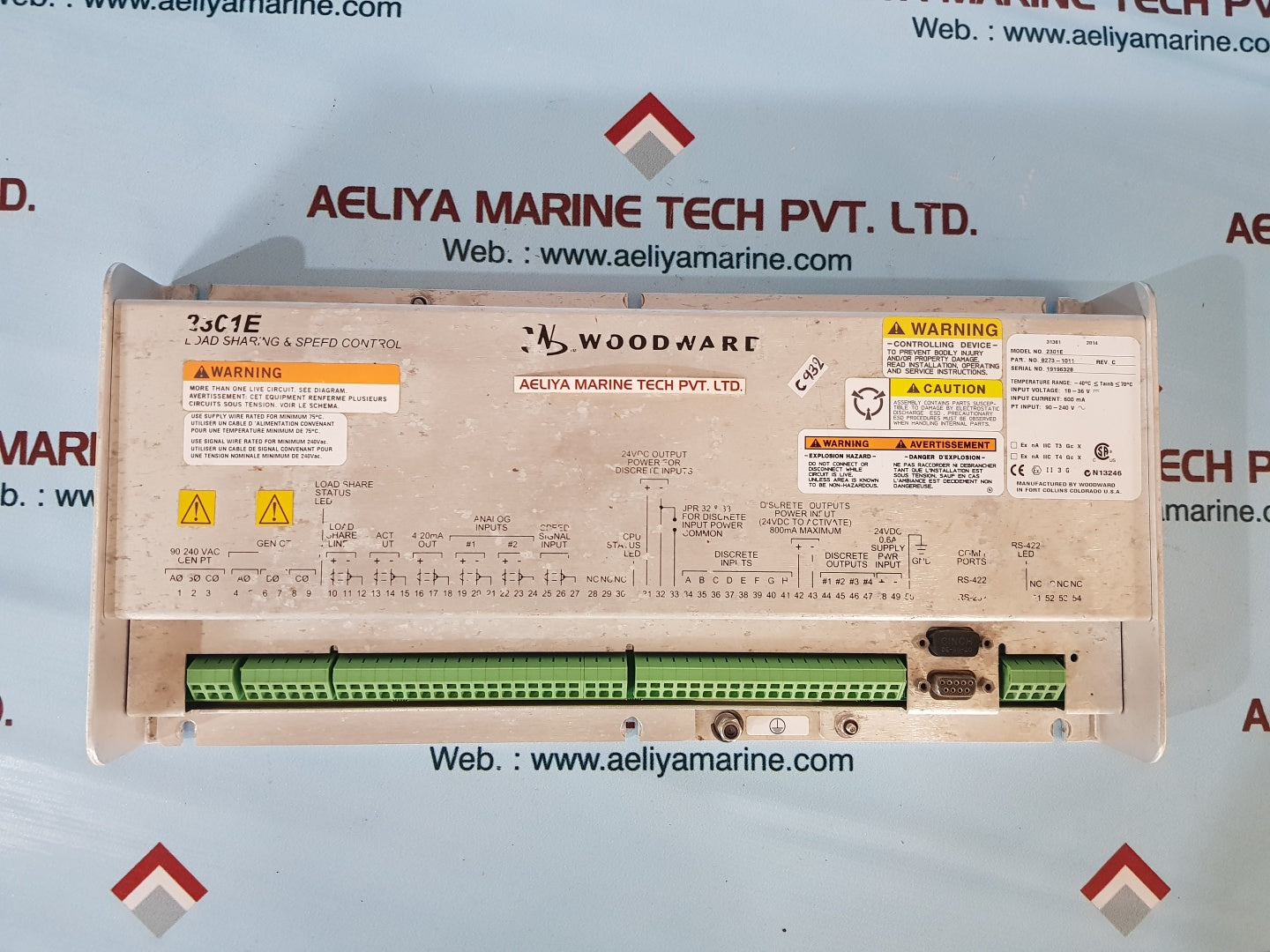 Woodward 2301e load sharing & speed control 8273-1011 rev. c