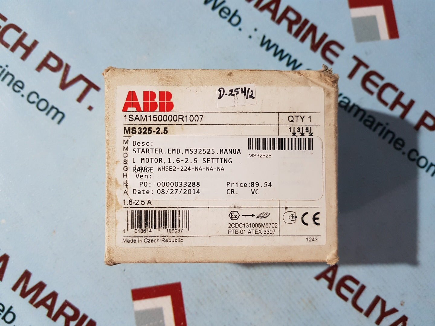 Abb ms325-2.5 manual motor starter 1.6-2.5a