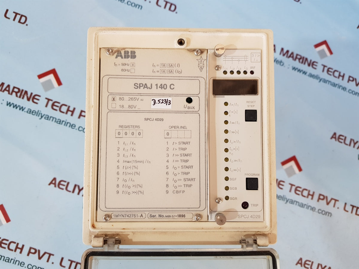 Abb Spaj 140C Over Current And Earth Fault Relay 1Msc970779A Spcj 4D29 ...