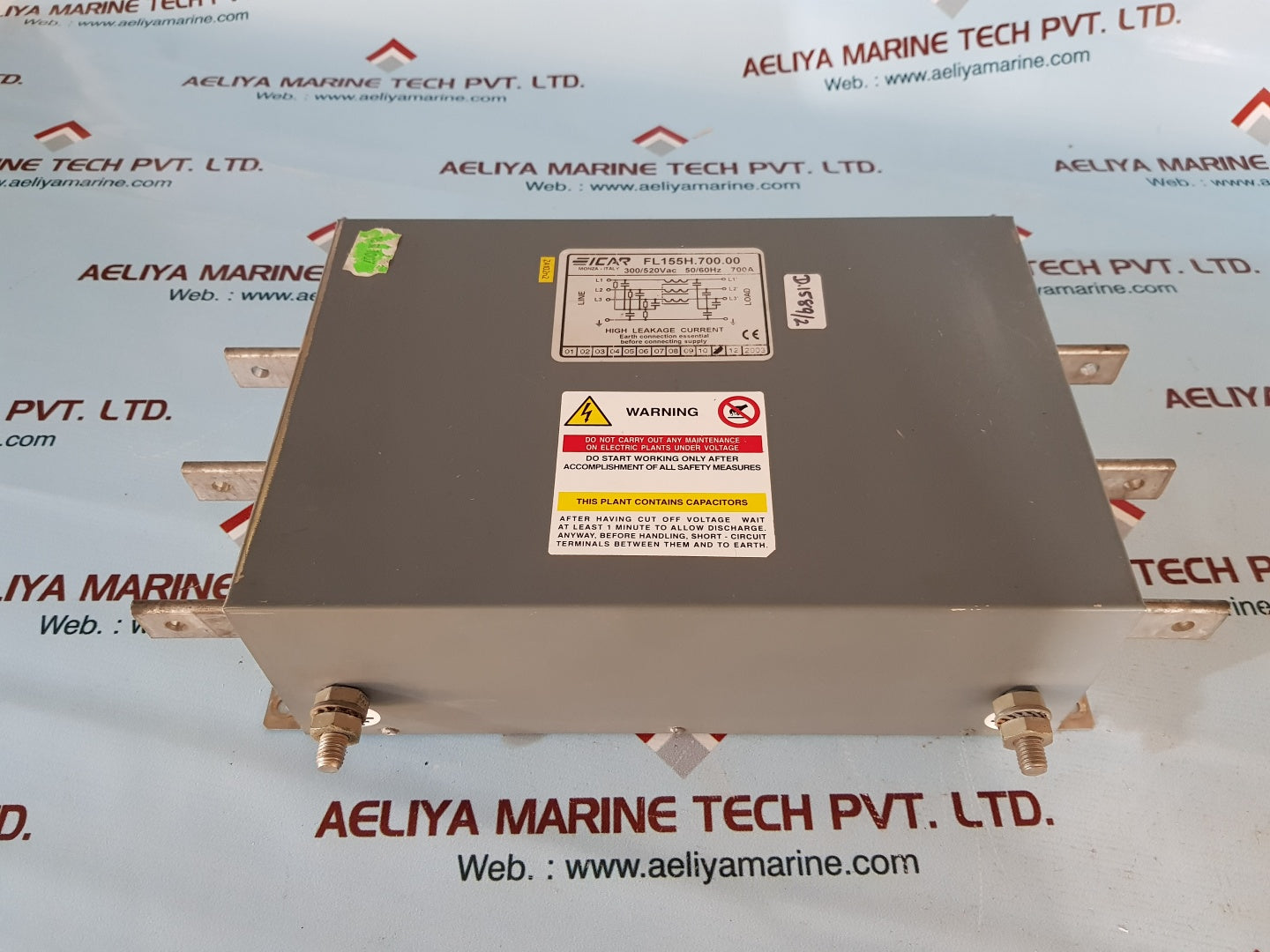 Icar fl155h.700.00 emi filter 300/520vac 50/60hz 700a