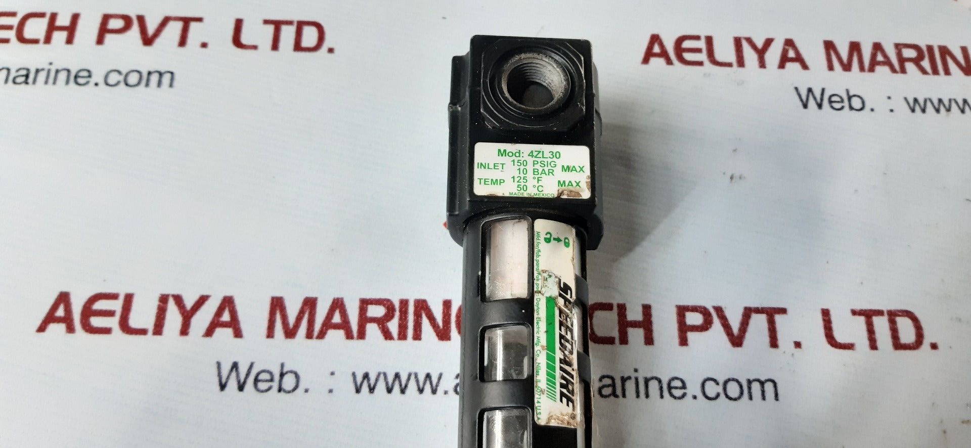 Speedaire 4zl30 compressed air filter 150psig 10bar 125'f 50'c