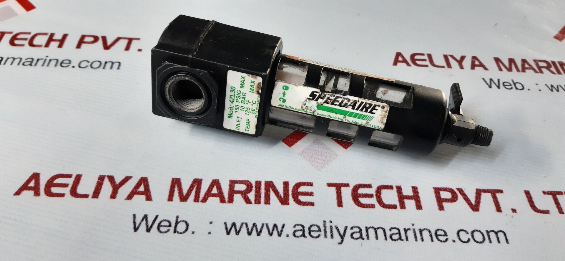 Speedaire 4zl30 compressed air filter 150psig 10bar 125'f 50'c