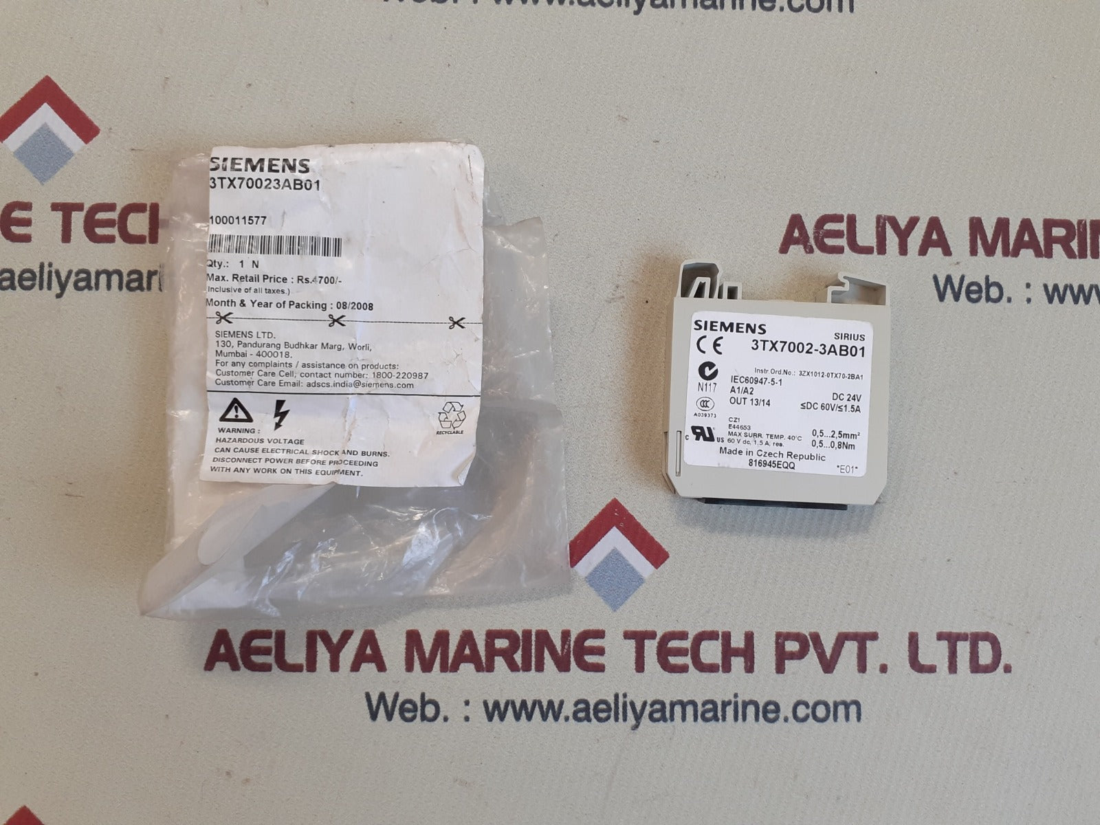 Siemens Sirius 3Tx7002-3Ab01 Coupling Relay A1/A2 Dc 24V