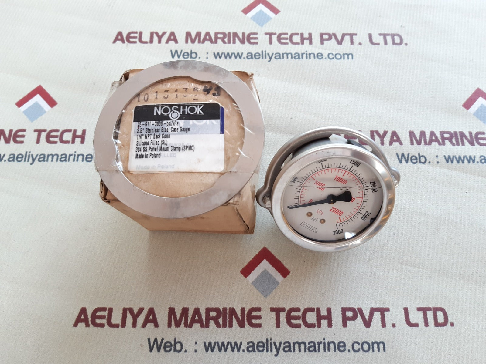 Noshok 25-911-3000-psi/kpa gauge