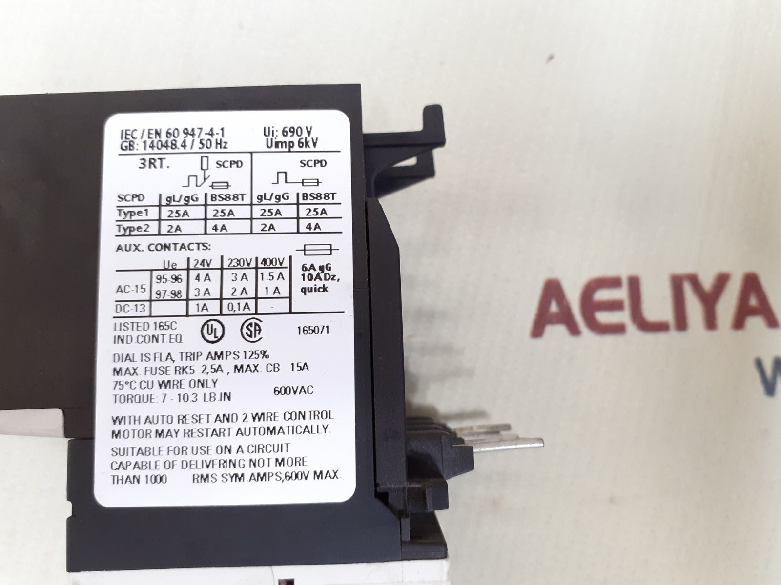 Siemens 3ru1116-0gb0 overload relay