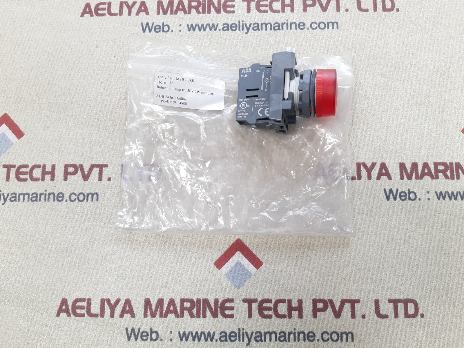 Abb mlb-1 red light with contact block