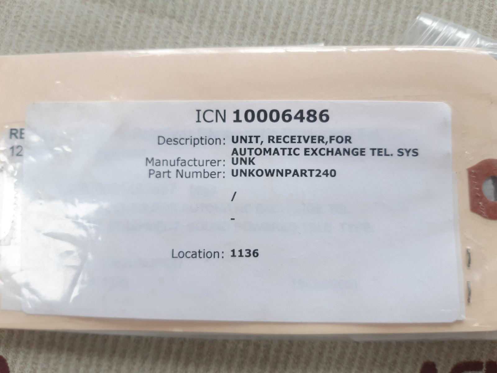 Unk r-62 unit receiver for automatic exchange