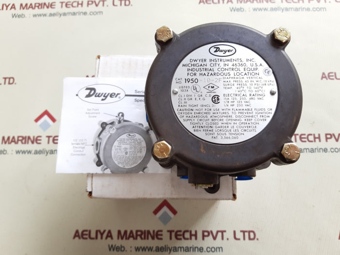 Dwyer 1950-10-2f explosion proof pressure switch