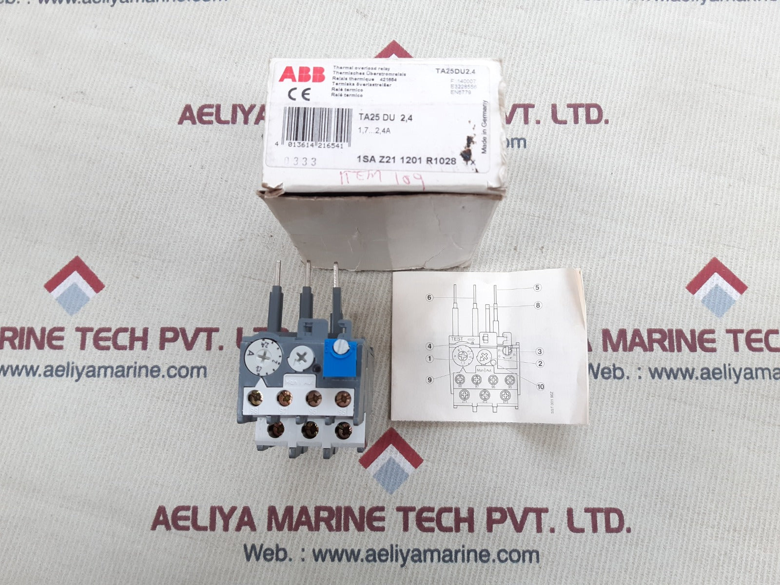 Abb ta25du 2,4 thermal overload relay 1.7-2.4A new
