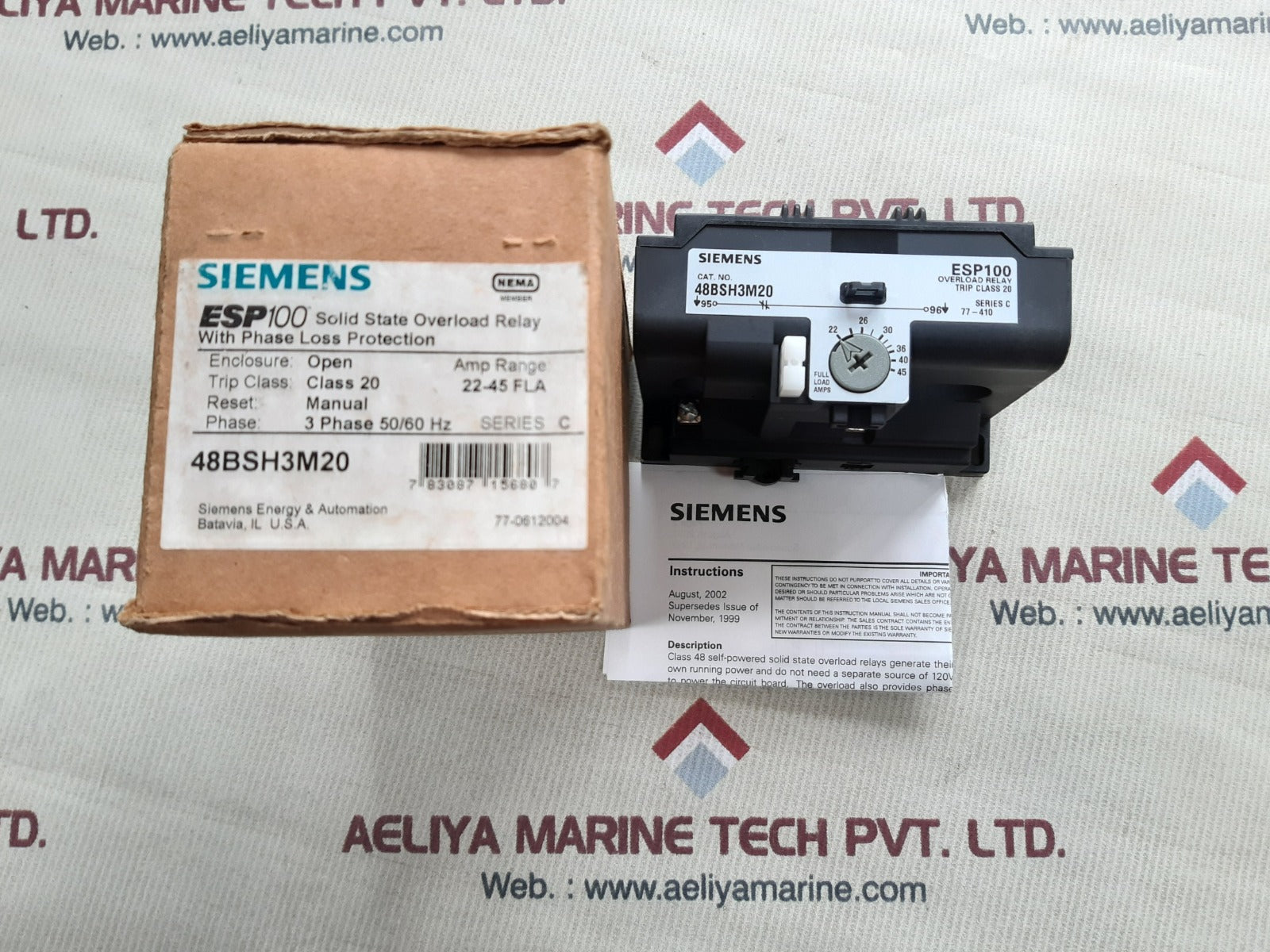 Siemens 48bsh3m20 esp100 solid state overload relay ser.C