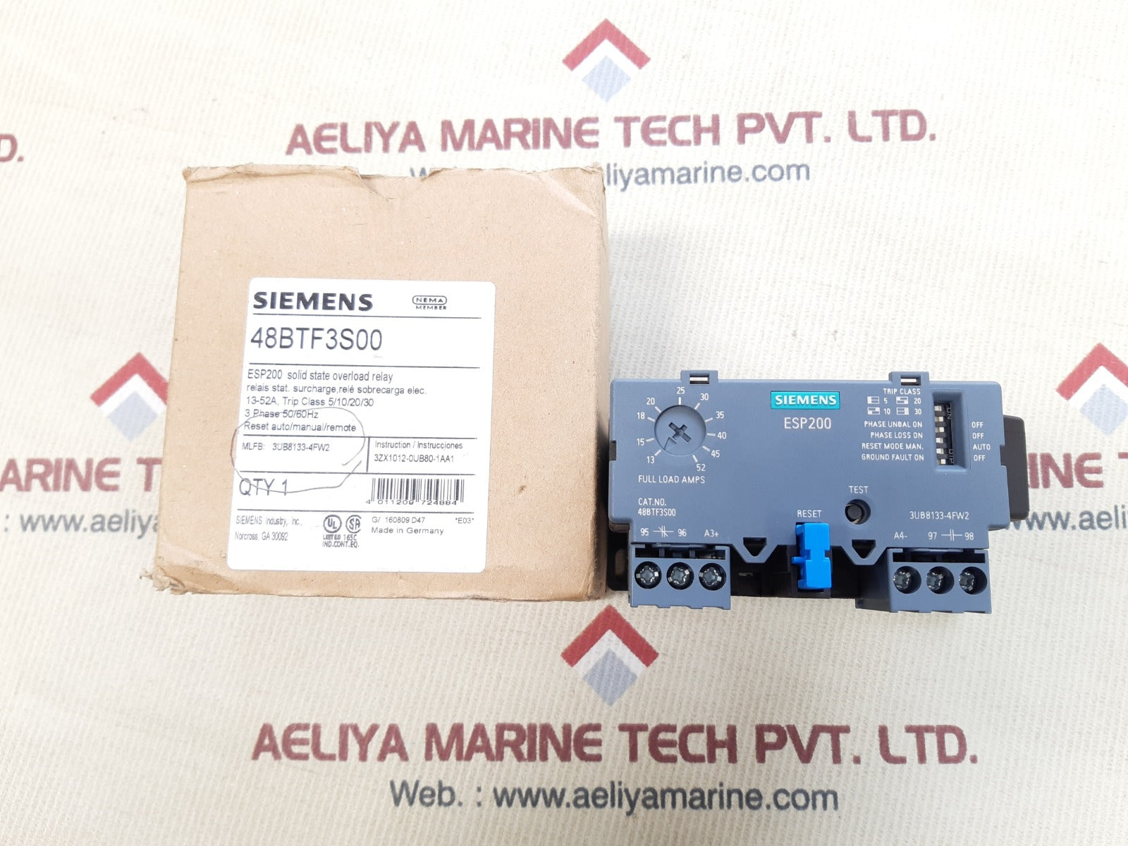 Siemens esp200 solid state overload relay 48btf3s00