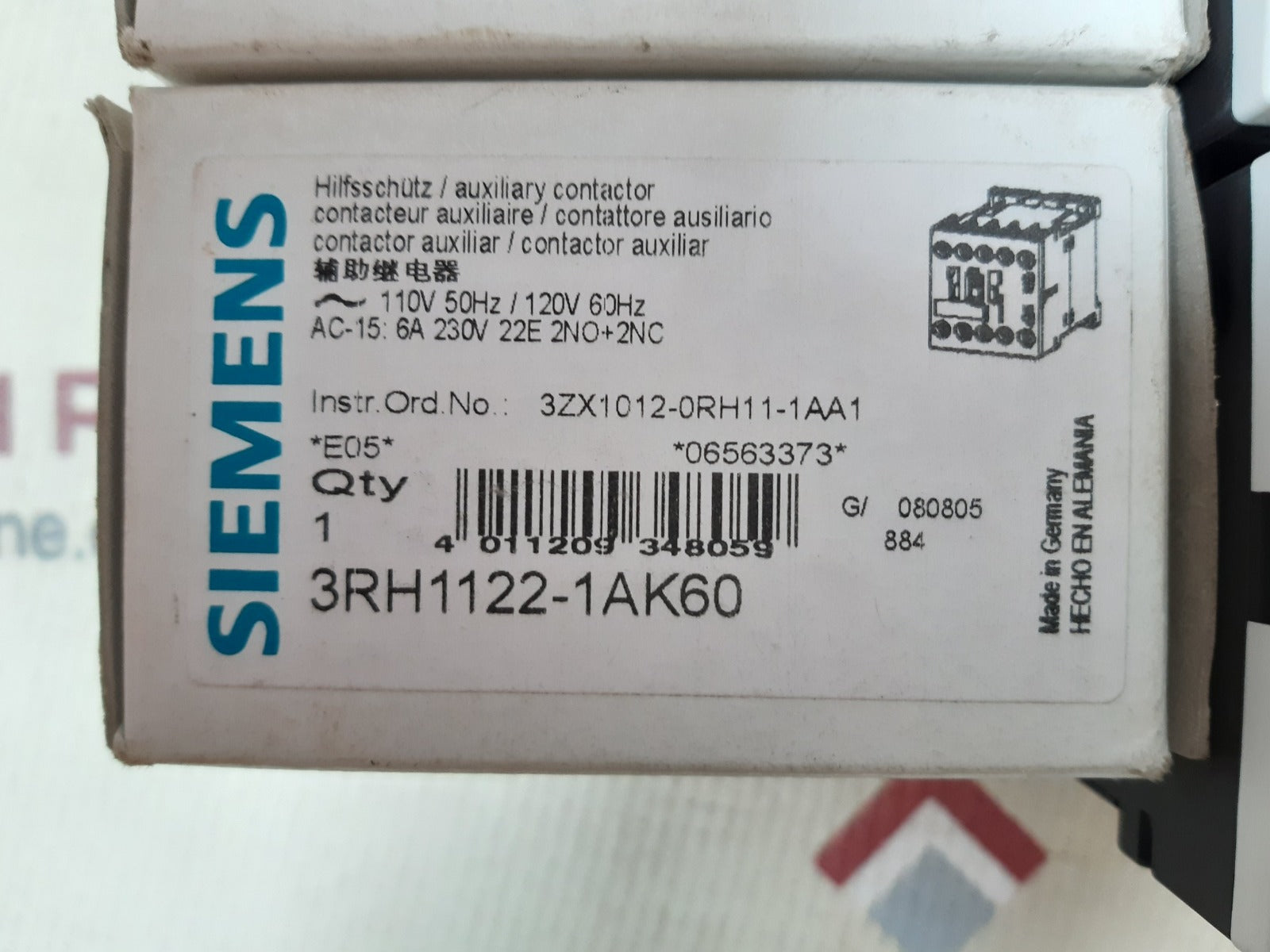 Siemens sirius 3rh1122-1ak60 auxiliary contactor