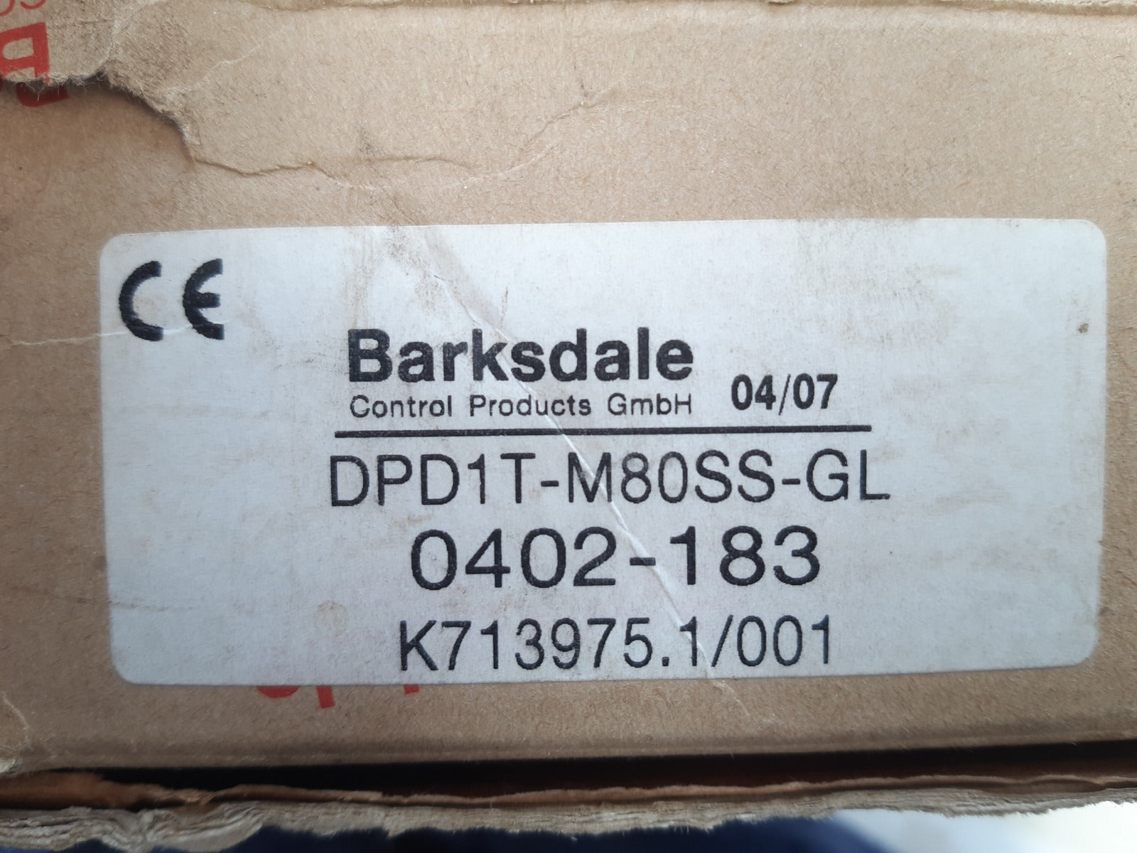 Barksdale dpd1t-m80ss-gl diffrential pressure switch