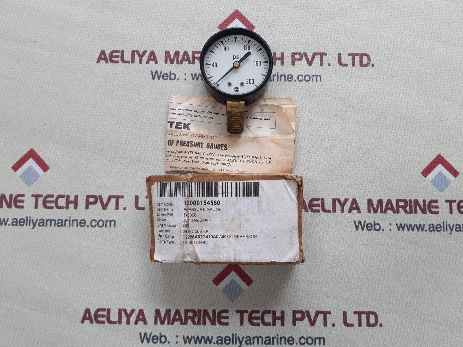 Usg u.s.gauge 0-200 psi