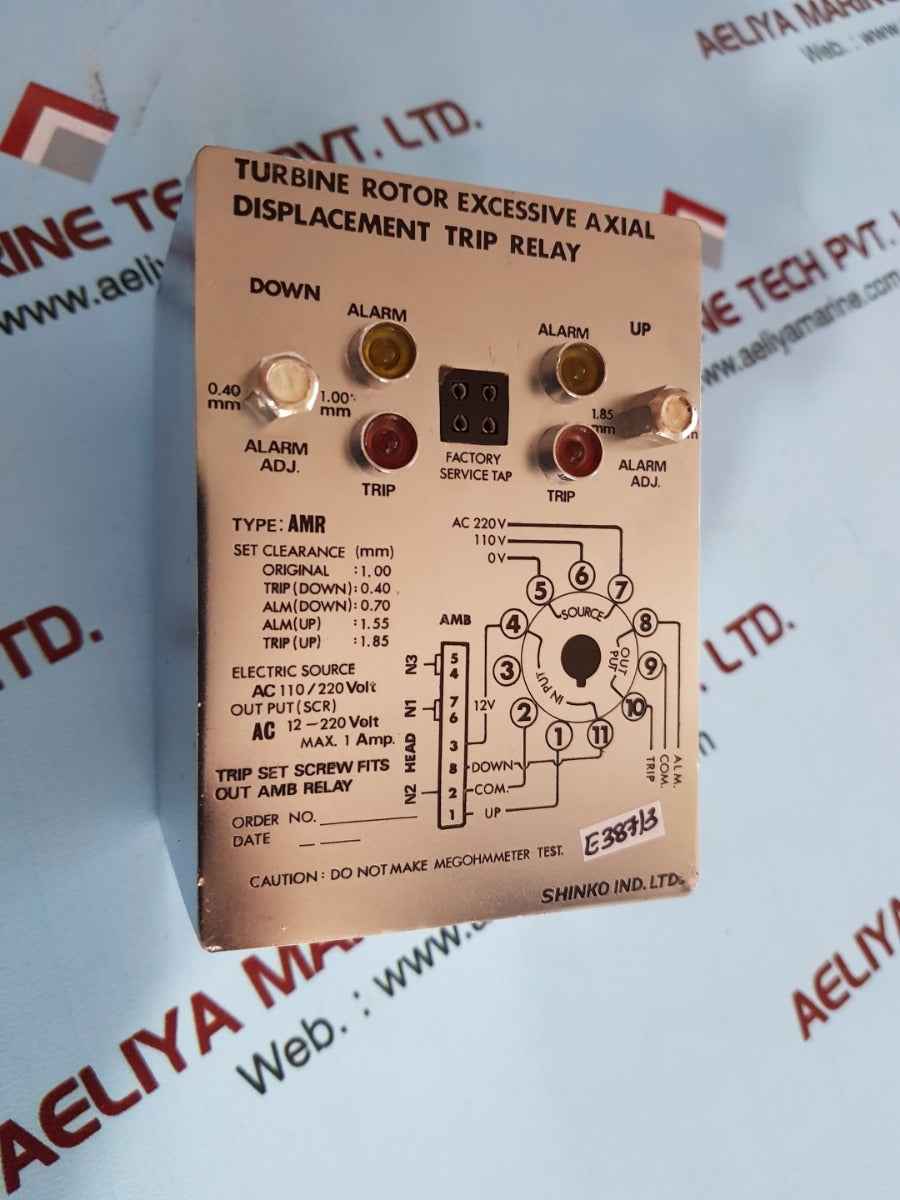 Shinko Amr Turbine Rotor Excessive Axial Displacement Trip Relay ...