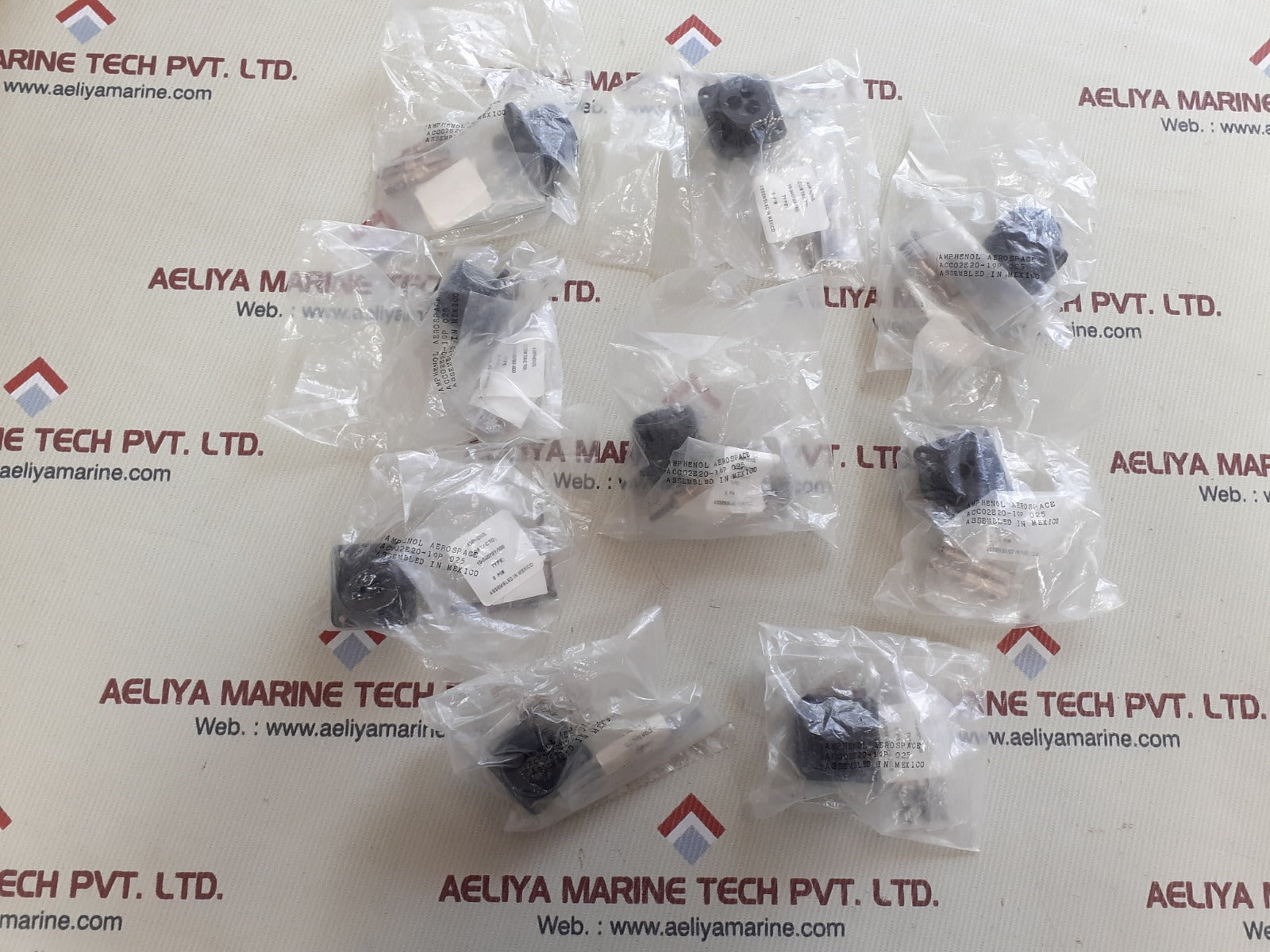 Lot of 3X Amphenol A Cc02e20-19p 025 Circular Connector 8Pin