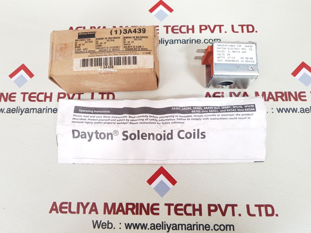 Dayton 3a439 solenoid coil watts 17-12