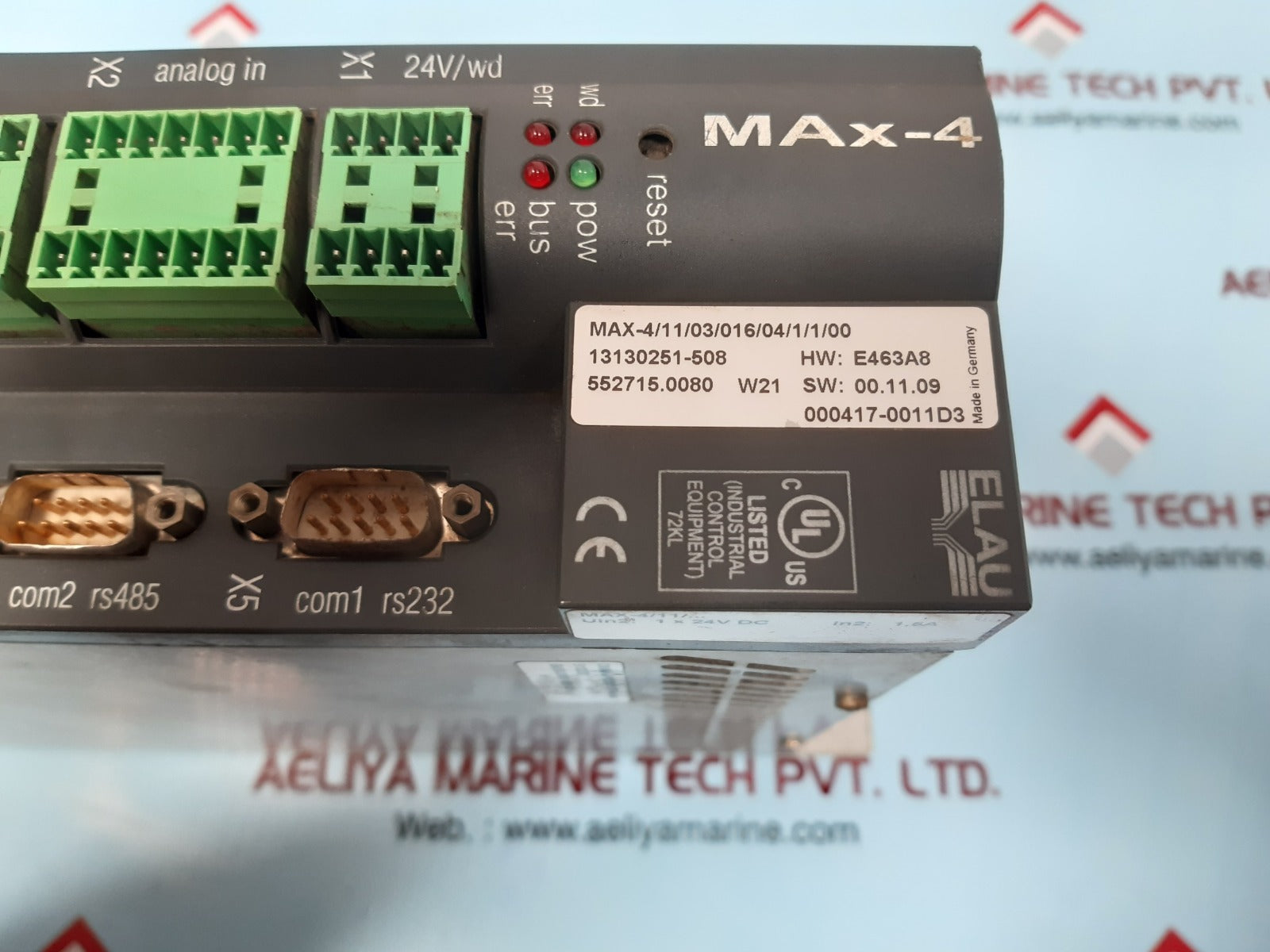 Elau Max-4/11/03/016/04/1/1/00 Pacdrive Controller Sw: 00.11.09