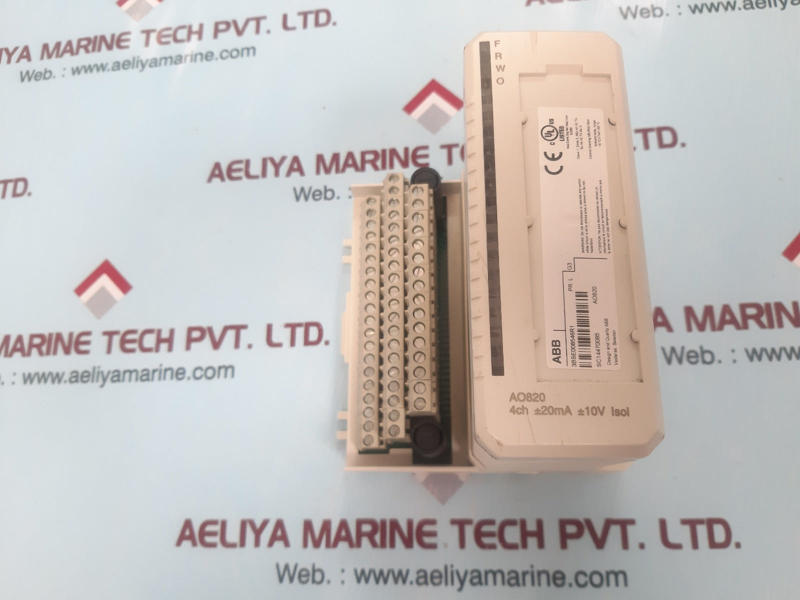 Abb ao820 3bse008546r1analog output module with 3bse013234r1 termination unit 