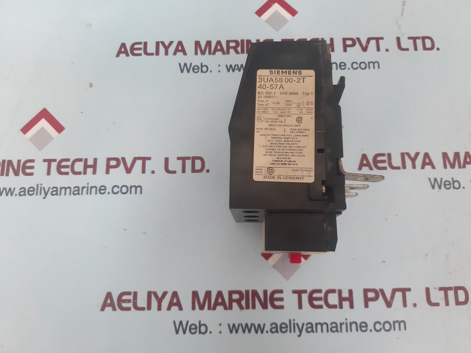 Siemens 3Ua58 00-2T Overload Relay 40-57A