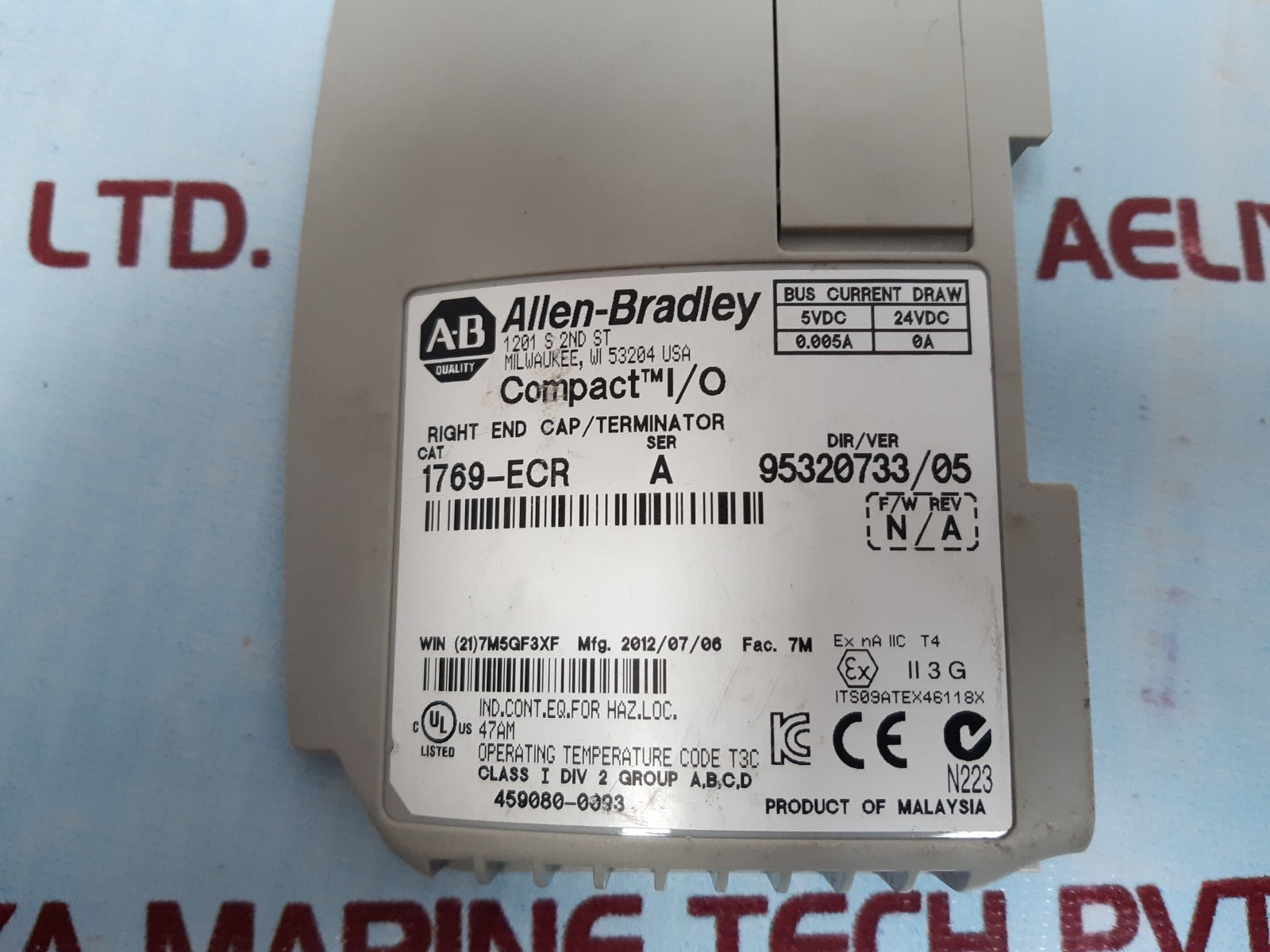 Allen-bradley 1769-ecr Right End Cap/Terminator Module
