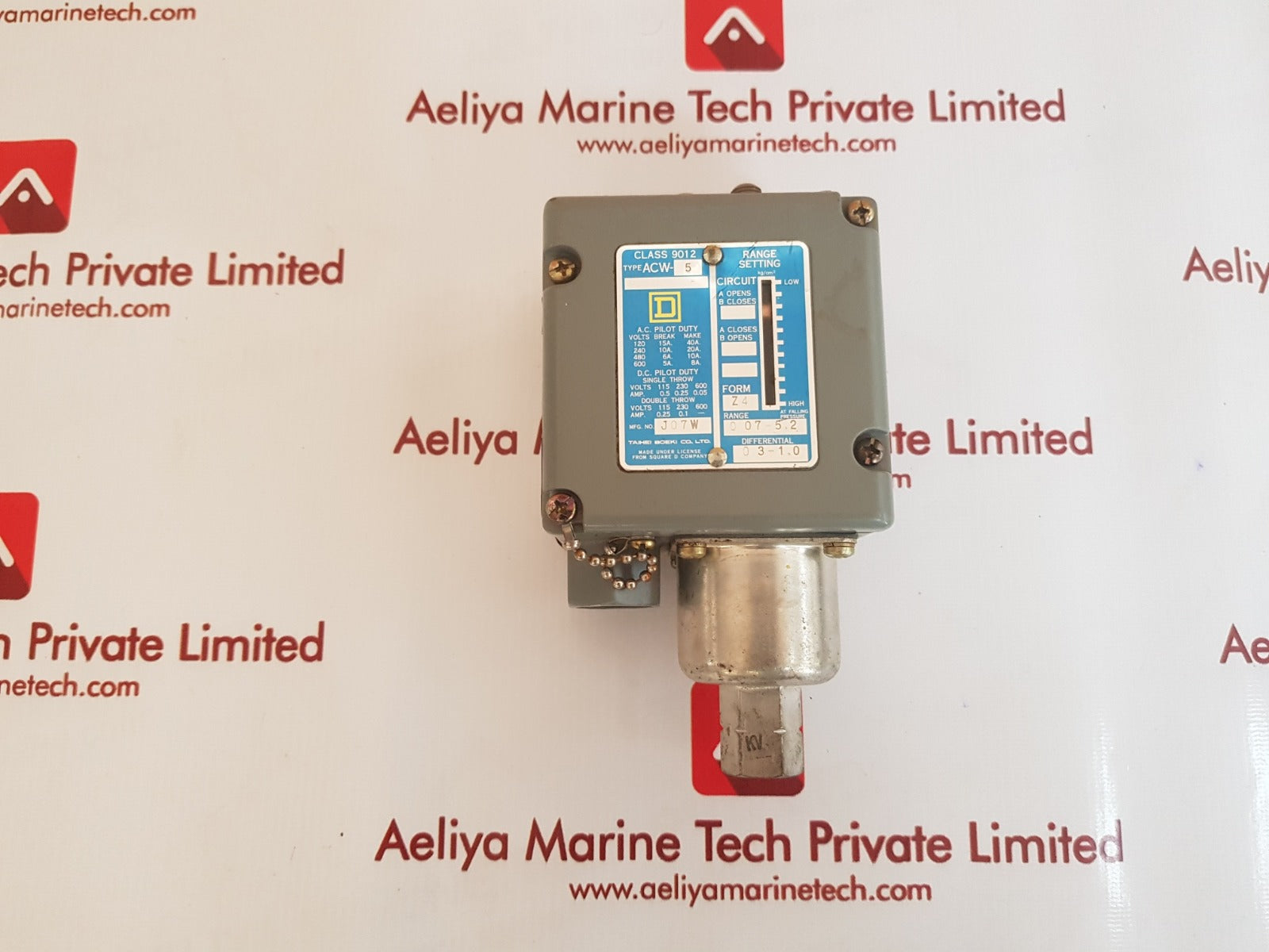 Square D class 9012 acw-5 pressure switch