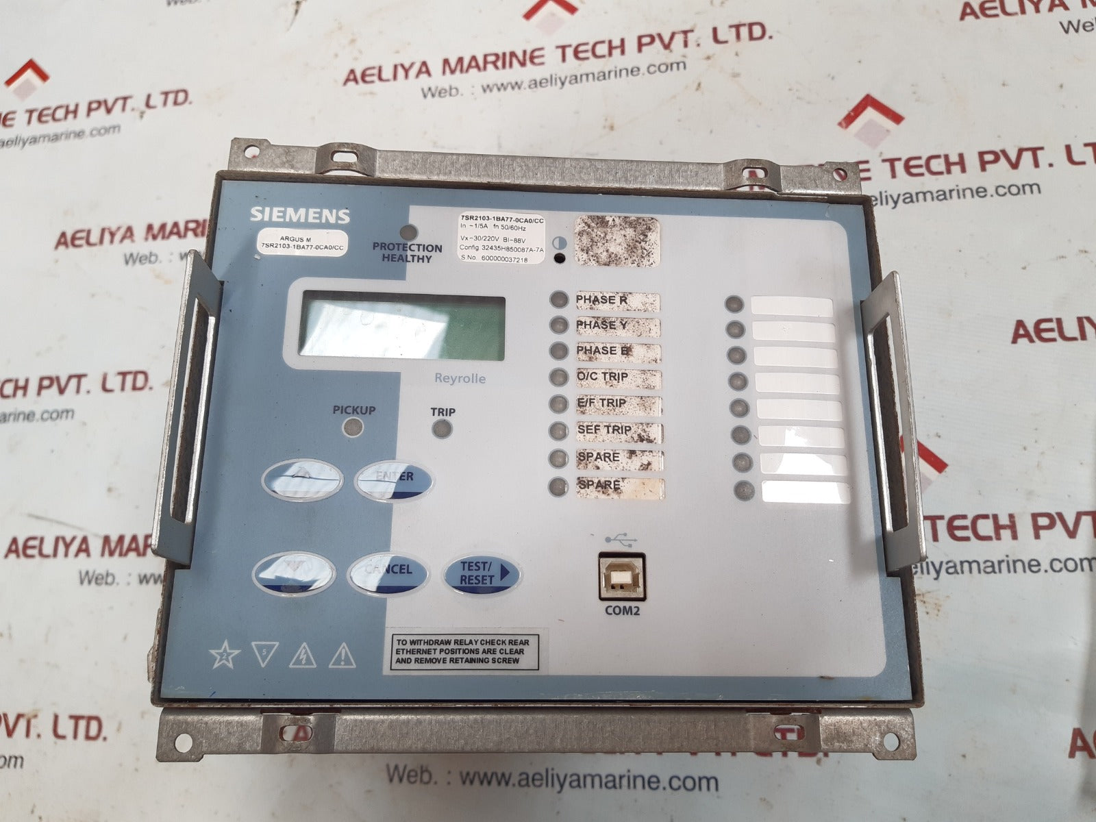 Siemens 7sr2103-1ba77-0ca0/cc over current relay Used
